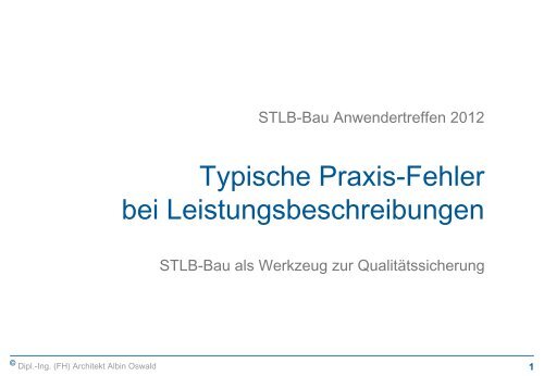 Typische Praxis-Fehler bei Leistungsbeschreibungen - STLB-Bau ...