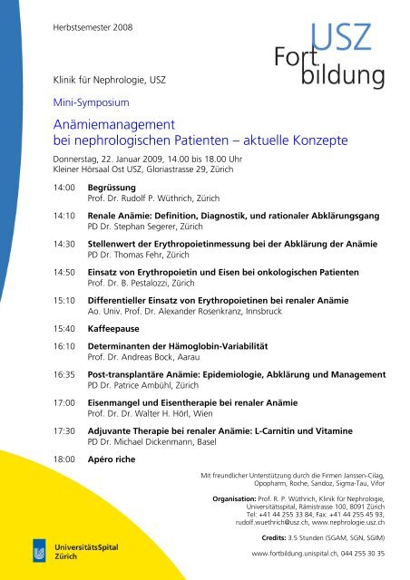 Anämiemanagement bei nephrologischen Patienten - Fortbildung ...