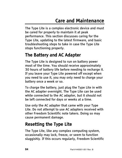 The Type Lite User Guide - Freedom Scientific