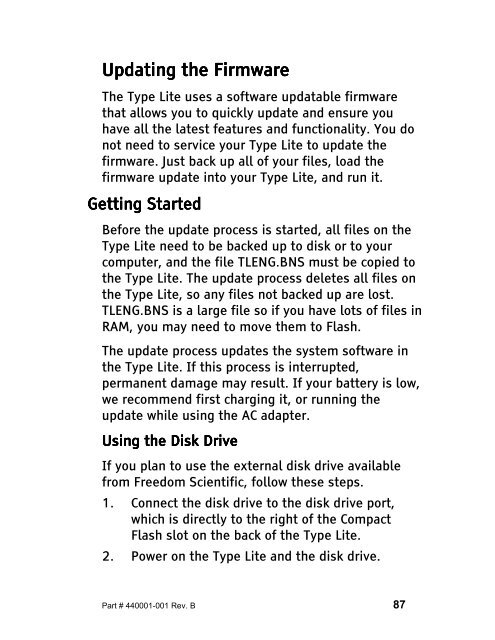 The Type Lite User Guide - Freedom Scientific