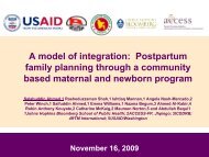 A model of integration - International Conference on Family Planning