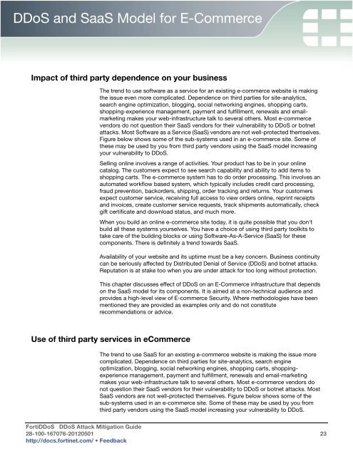 FortiDDos DDoS Attack Mitigation Guide - Fortinet