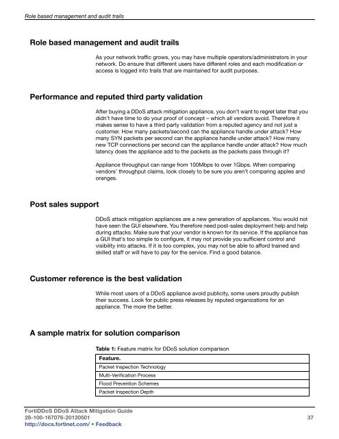 FortiDDos DDoS Attack Mitigation Guide - Fortinet