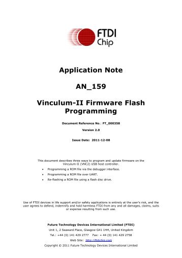 AN_159 Vinculum-II Firmware Flash Programming - FTDI