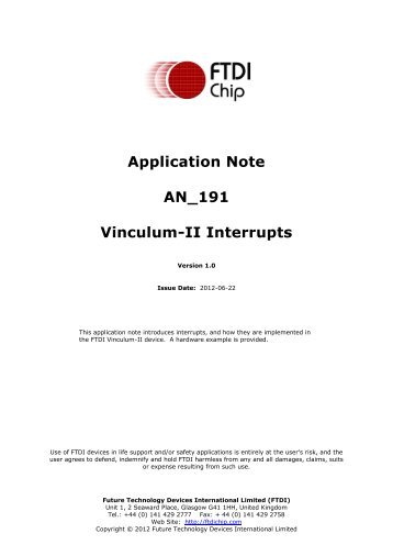 Vinculum-II Interrupts - FTDI