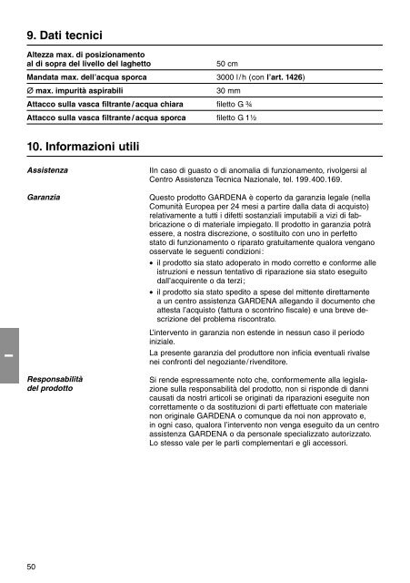 OM, Gardena, Set pulitore per laghetti / Aspiratore per laghetti, Art ...