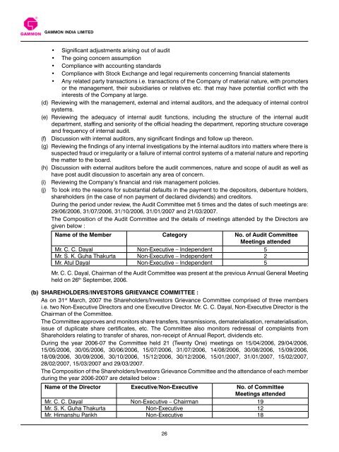 Annual Report 2006-2007 - Gammon India