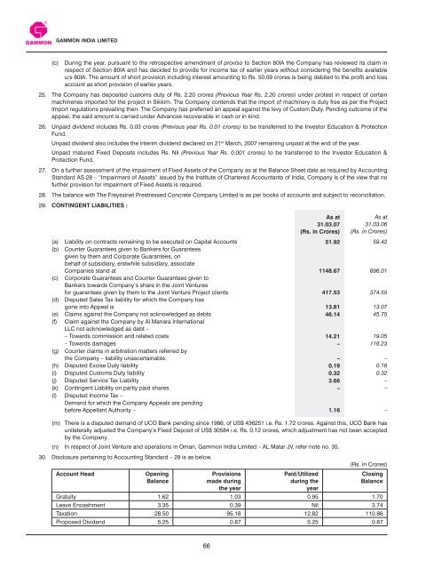 Annual Report 2006-2007 - Gammon India