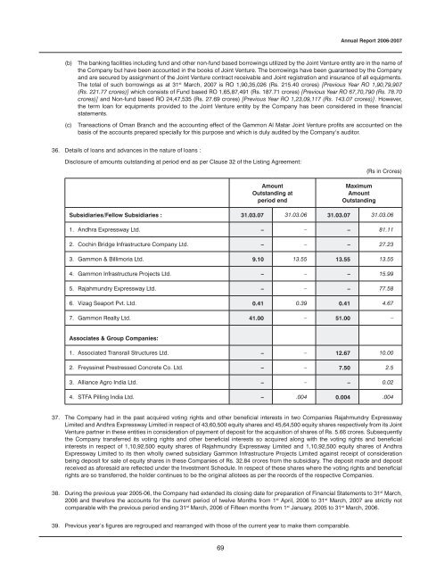 Annual Report 2006-2007 - Gammon India