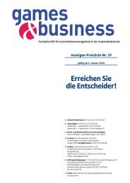 Erreichen Sie die Entscheider! - Games & Business