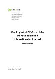 Das Projekt «EDK-Ost 4bis8» im nationalen und internationalen Kontext