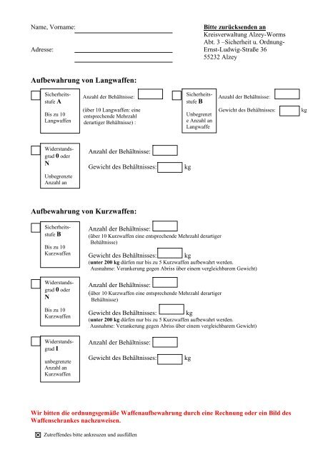 Fragebogen - Landkreis Alzey-Worms