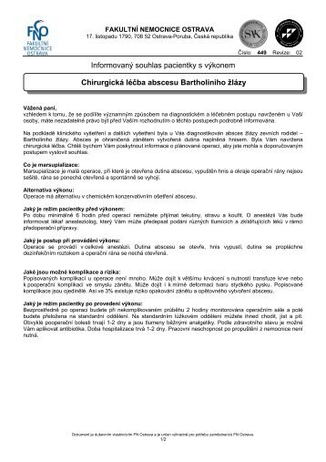 Chirurgická léčba abscesu Bartholiniho žlázy - Fakultní nemocnice ...