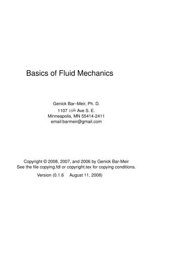 Basics of Fluid Mechanics - The Orange Grove