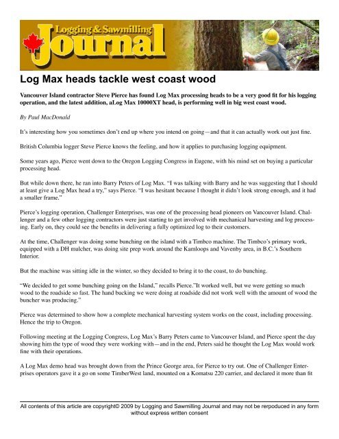 Log Max heads tackle west coast wood .pdf - ForestNet