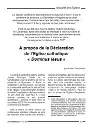 « Dominus Iesus » - Faculté Libre de Théologie Évangélique