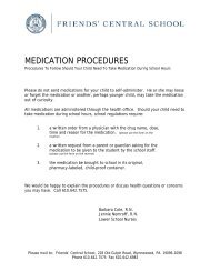 MEDICATION PROCEDURES - Friends' Central School