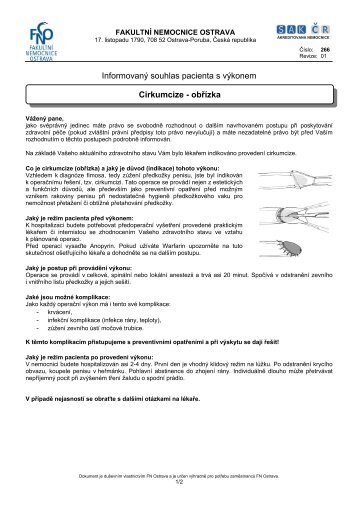 Cirkumcize - obřízka - Fakultní nemocnice Ostrava