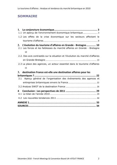 Analyse et tendances du marché britannique du tourisme d'affaire ...