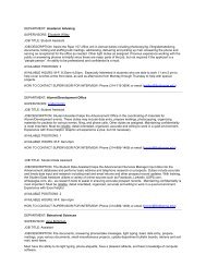 Job Descriptions - Fontbonne University