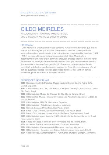 CILDO MEIRELES - Galeria Luisa Strina