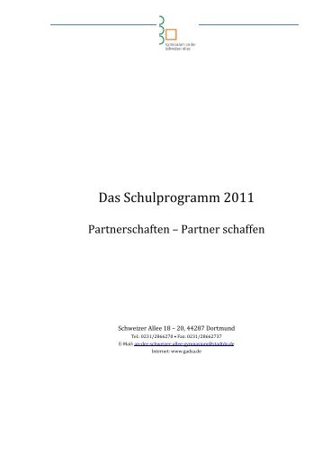Das Schulprogramm 2011 - Gymnasium an der Schweizer Allee
