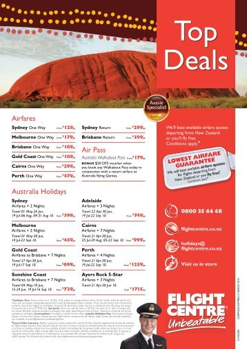 Airfares Australia Holidays Air Pass - Flight Centre NZ