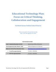 Ed Tech Plan for 2013-2016 - Fairfield-Suisun Unified School District