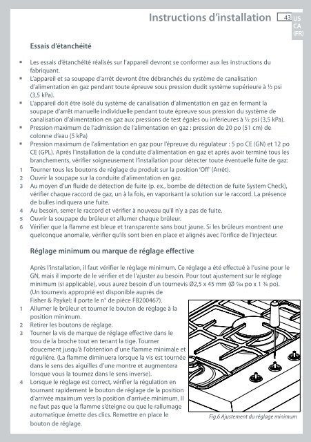 Installation instructions - Fisher & Paykel