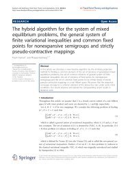 The hybrid algorithm for the system of mixed - Fixed Point Theory ...