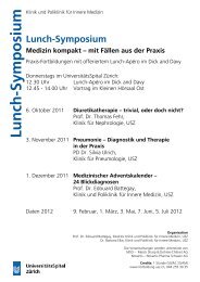 Lunch-Symposium - Fortbildung - UniversitätsSpital Zürich