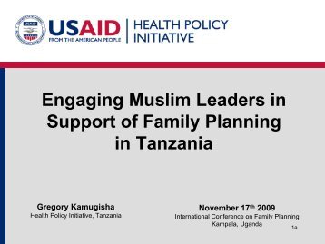 Engaging Muslim Leaders in Support of Family Planning in Tanzania