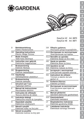Gebrauchsanweisung - Gardena-ersatzteile.ch