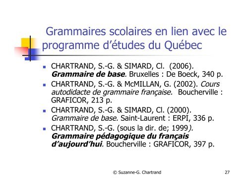 Initiation à la grammaire scolaire « nouvelle » ou ... - Université Laval