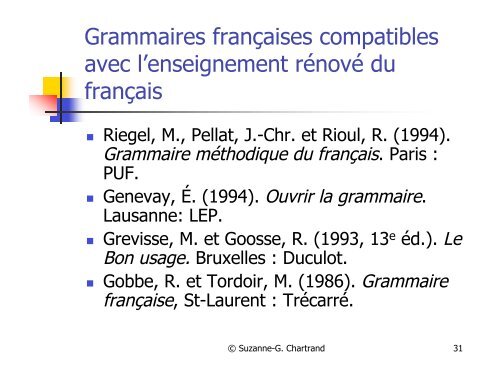 Initiation à la grammaire scolaire « nouvelle » ou ... - Université Laval
