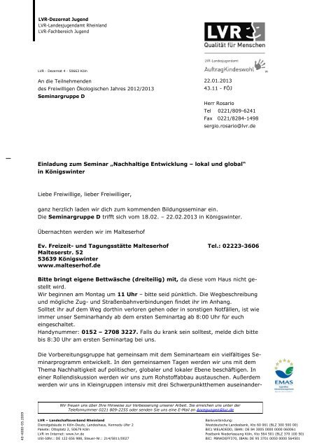 Gruppe D vom 18.02. - Freiwilliges ökologisches Jahr ...