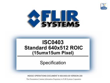 ISC0403 Specification - Flir Systems
