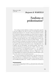 Benjamin B. WARFIELD Fatalisme et prédestination1