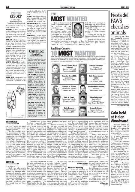 The Coast News, June 3, 2011