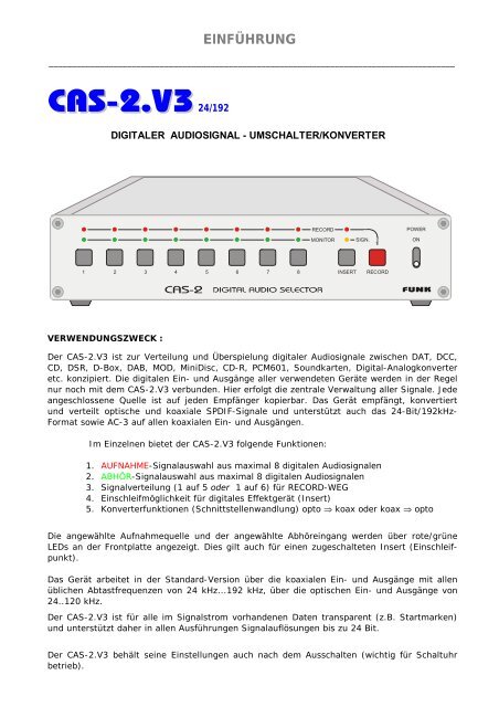 CAS-2.V3 MANUAL-5.04.2007-Web.DOC - Funk Tonstudiotechnik