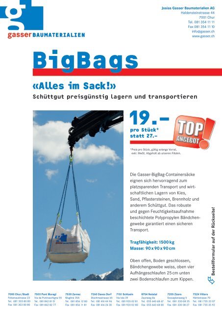 Aktion Big Bags - Gasser Baumaterialien AG