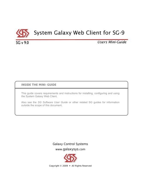 SG9 Web Client - Galaxy Control Systems