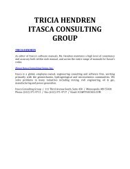 Tricia Hendren Itasca Consulting Group