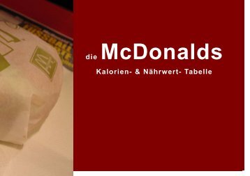 Die Kalorientabelle Nährwert Tabelle McDonalds - fitforhealt.de