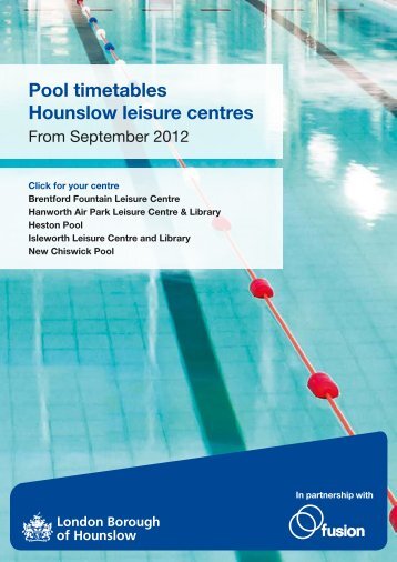 Pool timetable - Fusion Lifestyle