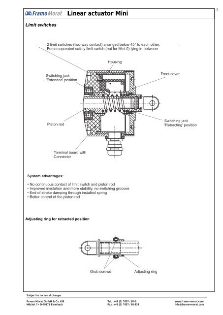 Linear actuator Mini - Framo Morat