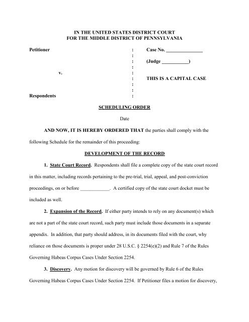 Appendix E-8: Middle District of Pennsylvania—General Procedure ... Appendix E-8: Middle District of Pennsylvania—General Procedure ...