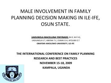 male involvement in family planning decision making in ile-ife, osun ...