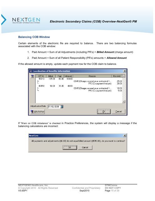 Overview of Electronic Secondary Claims (COB)