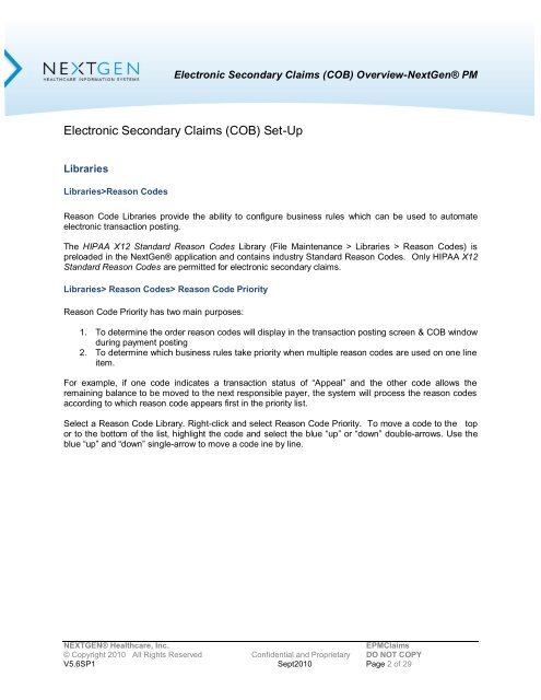 Overview of Electronic Secondary Claims (COB)
